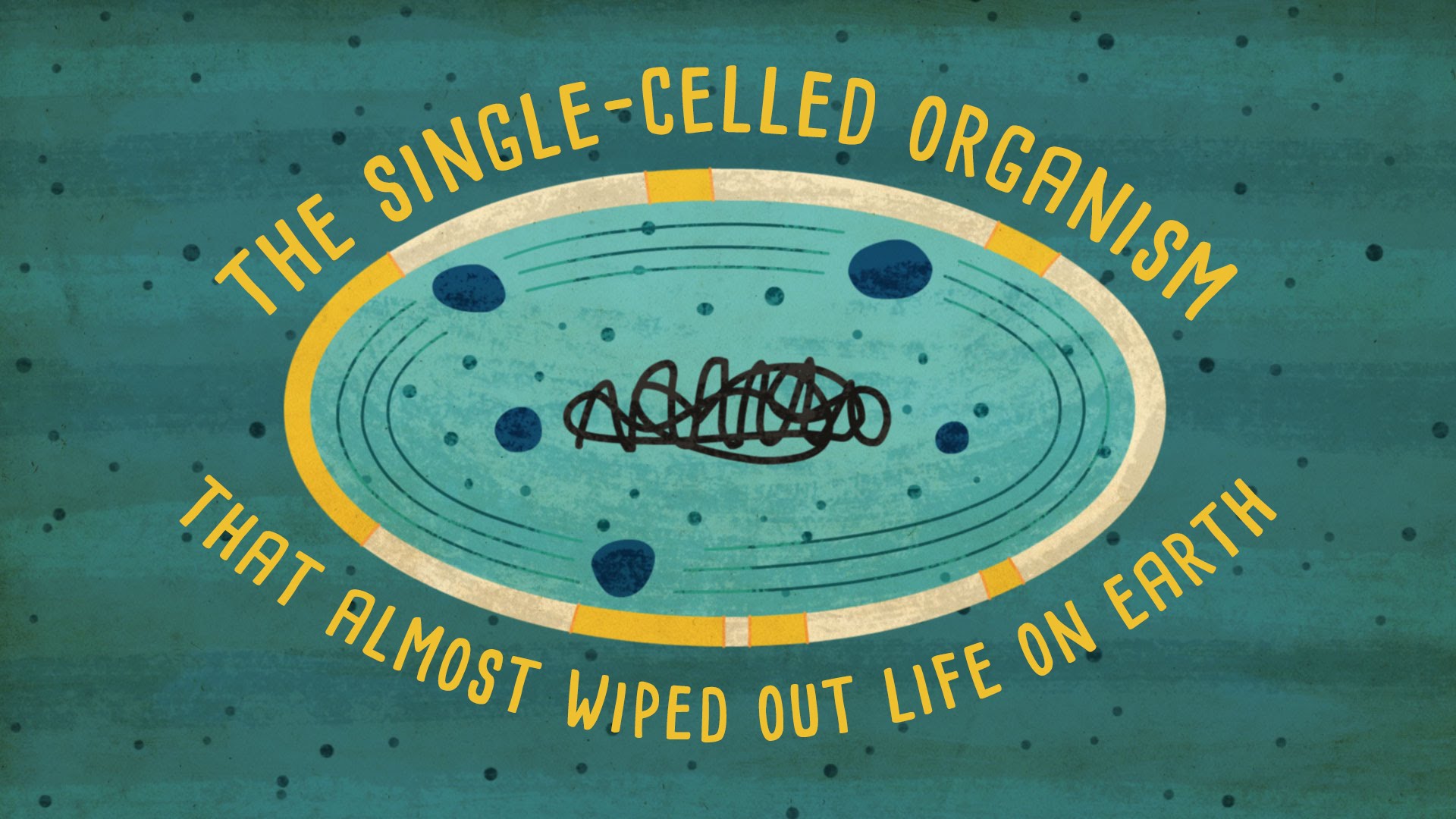 Bite out of life. Life on Earth: reimagined. Wipe out the Planet. Cute Single Celled Organism.