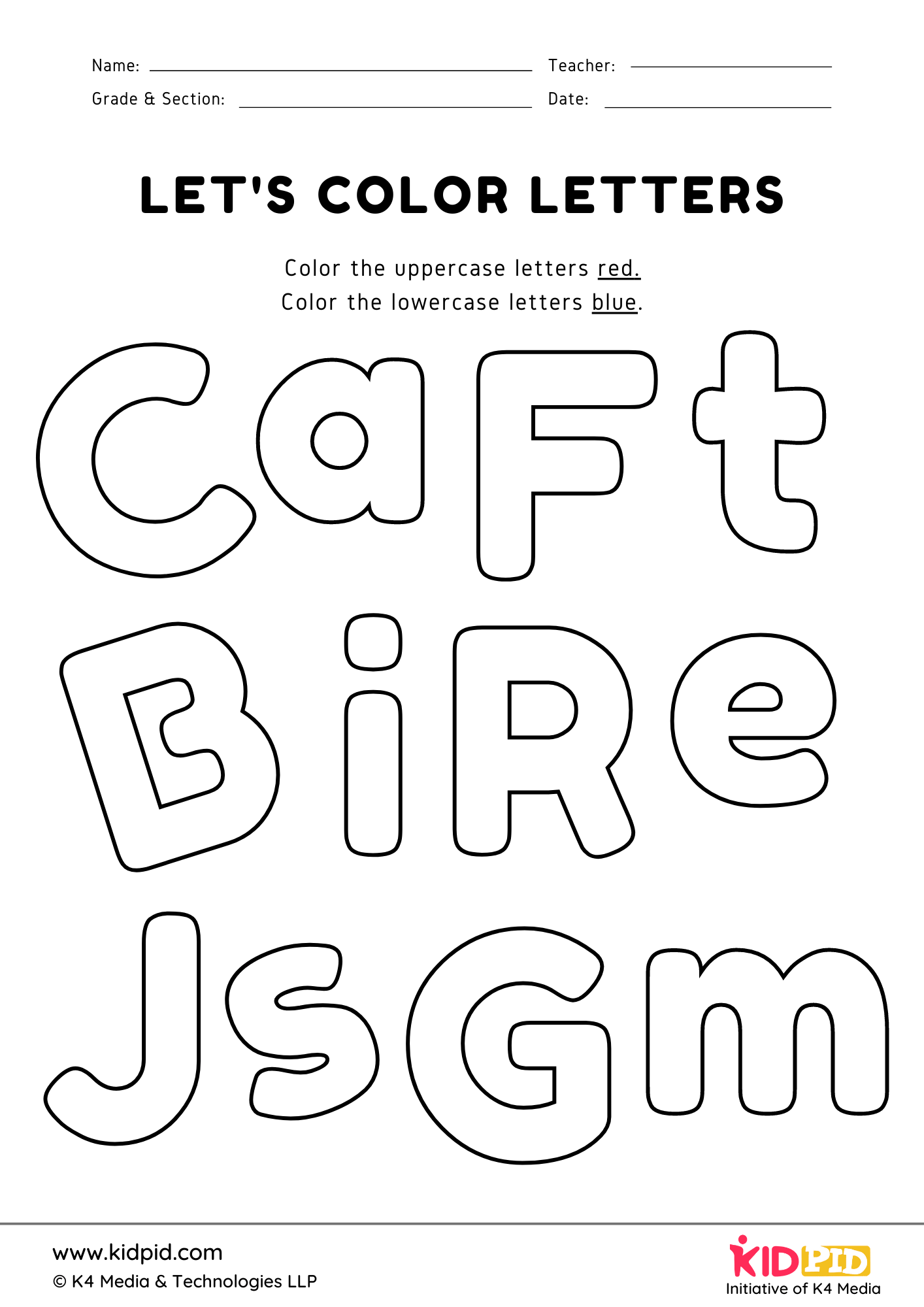 Uppercase and Lowercase Letters Coloring Printable ...