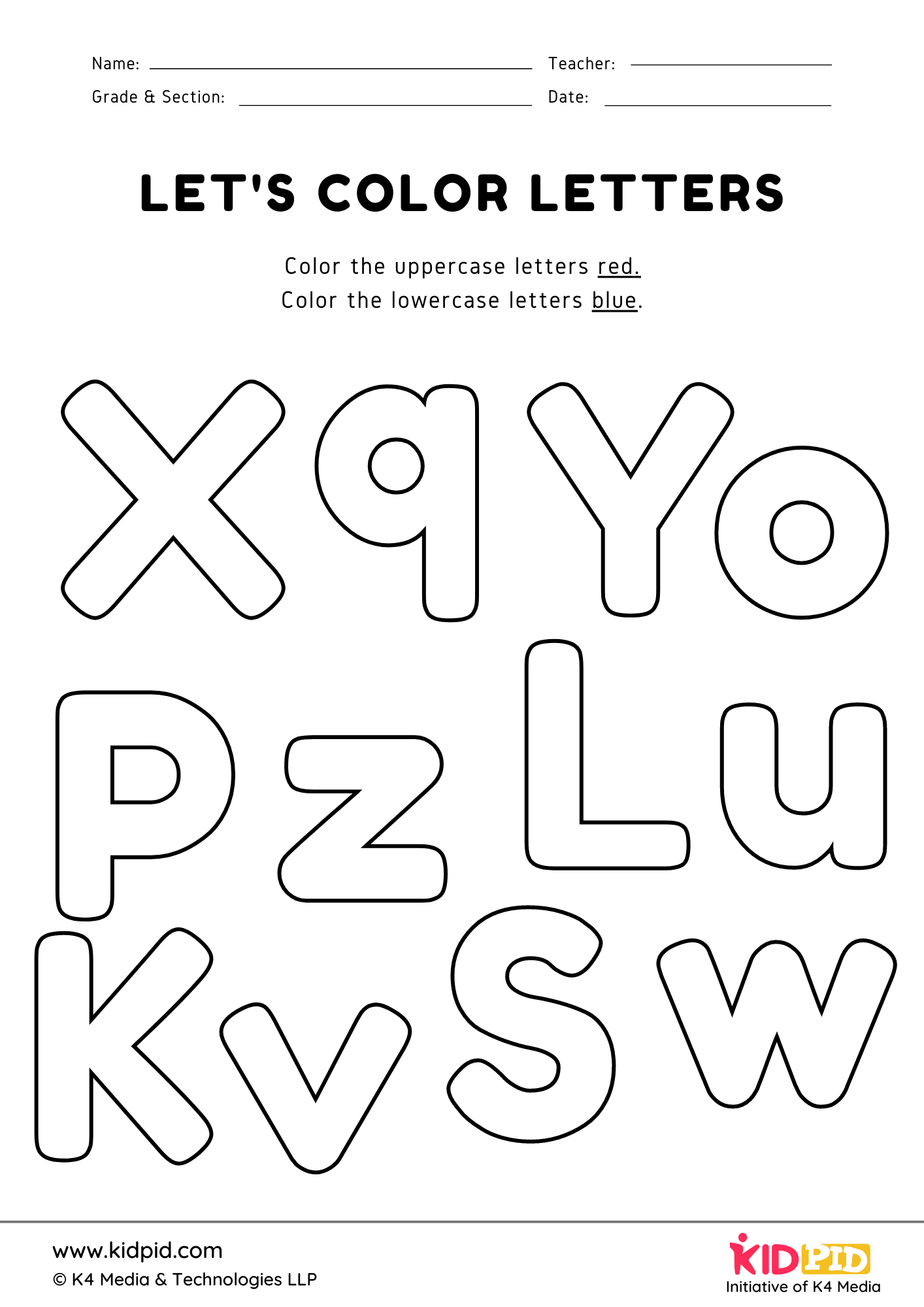 Uppercase and Lowercase Letters Coloring Printable ...
