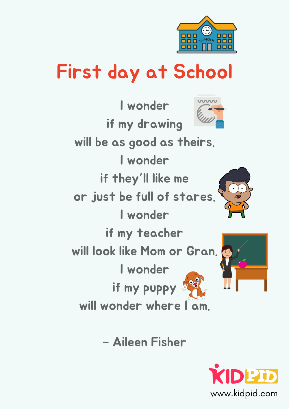First Day Of School Poems For Kids