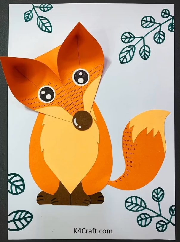 3D paper Crafts for Kids Easy To Make Paper Fox