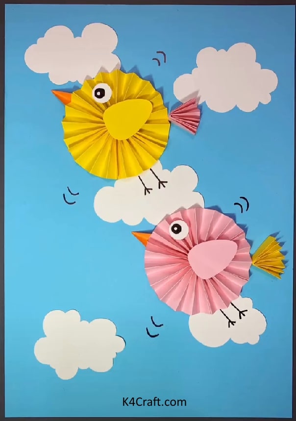 3D paper Crafts for Kids Colorful Paper Bird
