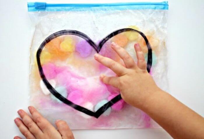 DIY Valentine Crafts for Kids - Valentine’s Heart Squish Bag from Fantastic Fun and Learning