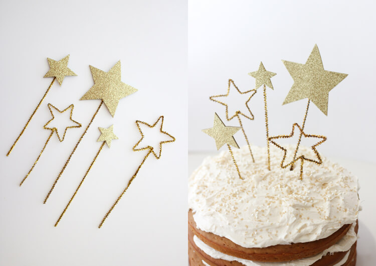 Cake toppers with Pipe Cleaners