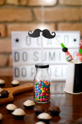Innovative and Awesome Detective Party Ideas The Mustache Candy Jar Craft