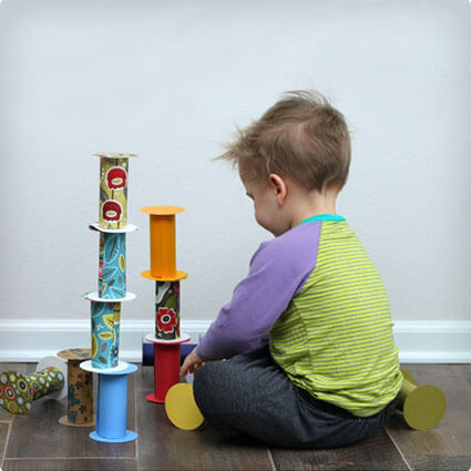 Building Blocks Toilet Paper Roll Crafts For Kids