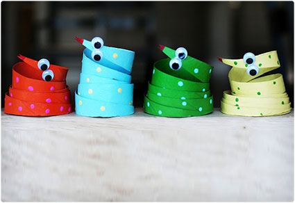 DIY Snake Toy Toilet Paper Roll Crafts For Kids