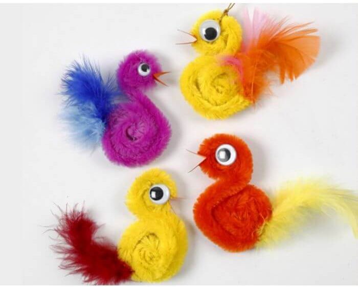 Pipe Cleaner Crafts for Kids Colourful birds