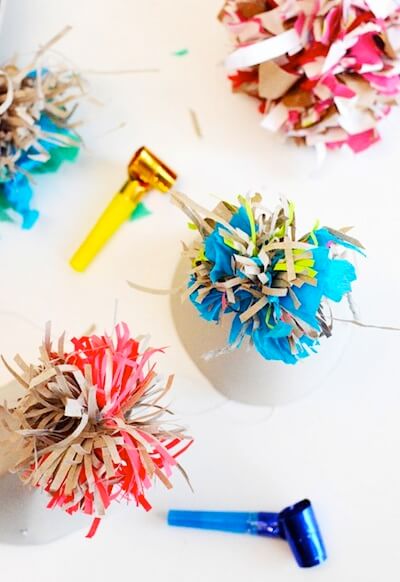 New Year’s Eve Crafts And Activities for Toddlers Party Hats PomPom