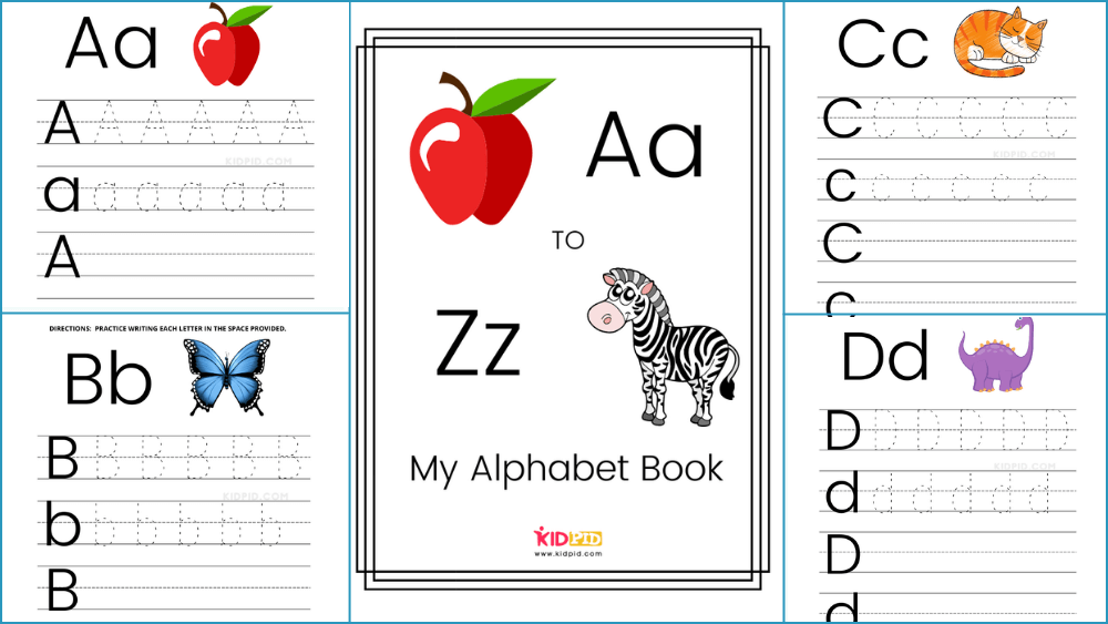 A to Z Alphabet Writing Practice Book Free Tracing Printables Kidpid