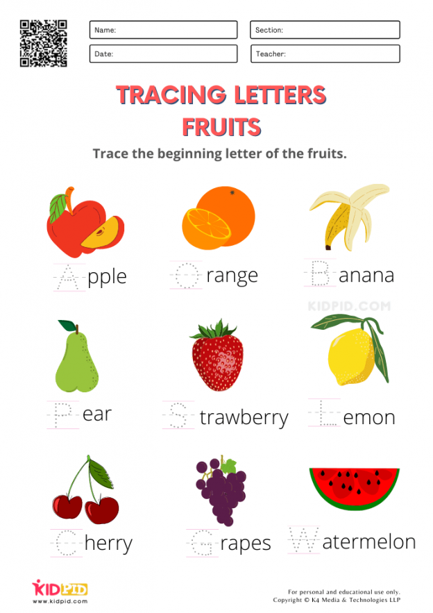 kindergarten worksheets fruits and vegetables