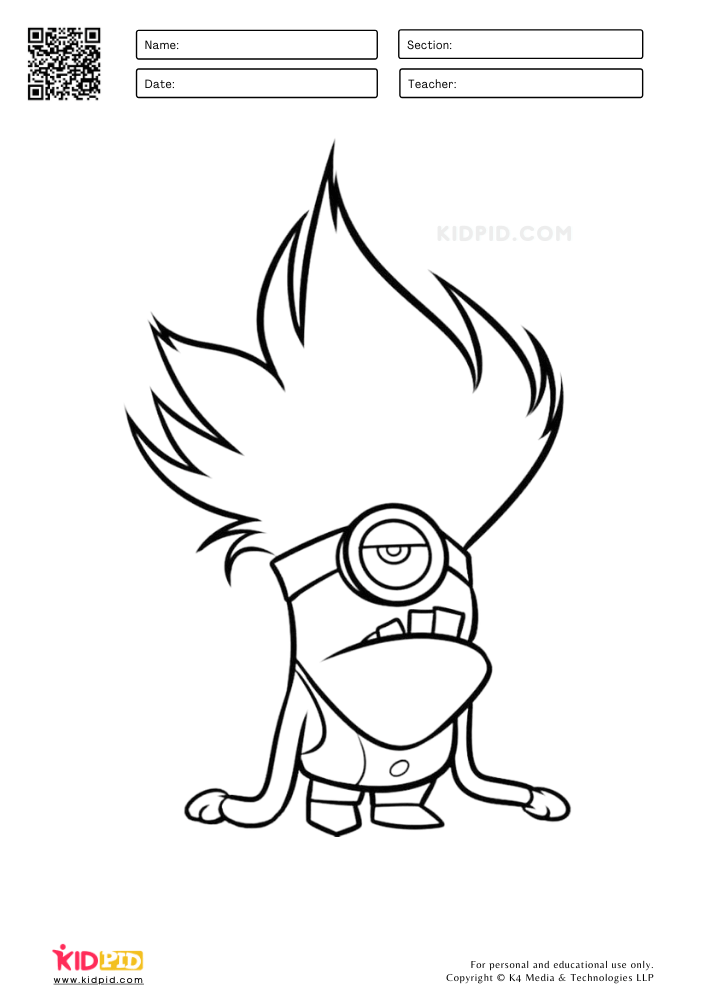 A minion with a funky hairstyle