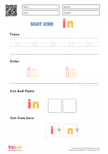 Sight Words Worksheets for Preschoolers - Kidpid