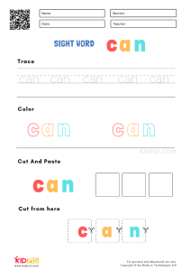 Sight Words Worksheets for Preschoolers - Kidpid