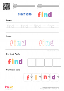 Sight Words Worksheets for Preschoolers - Kidpid