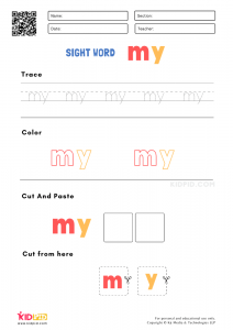 Sight Words Worksheets for Preschoolers - Kidpid