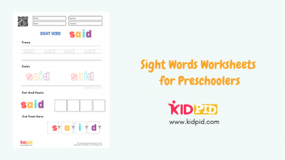 Sight Words Worksheets for Preschoolers - Kidpid