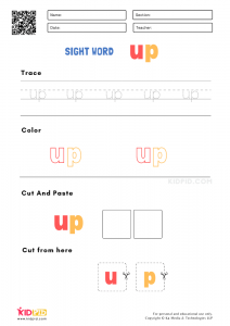 Sight Words Worksheets for Preschoolers - Kidpid