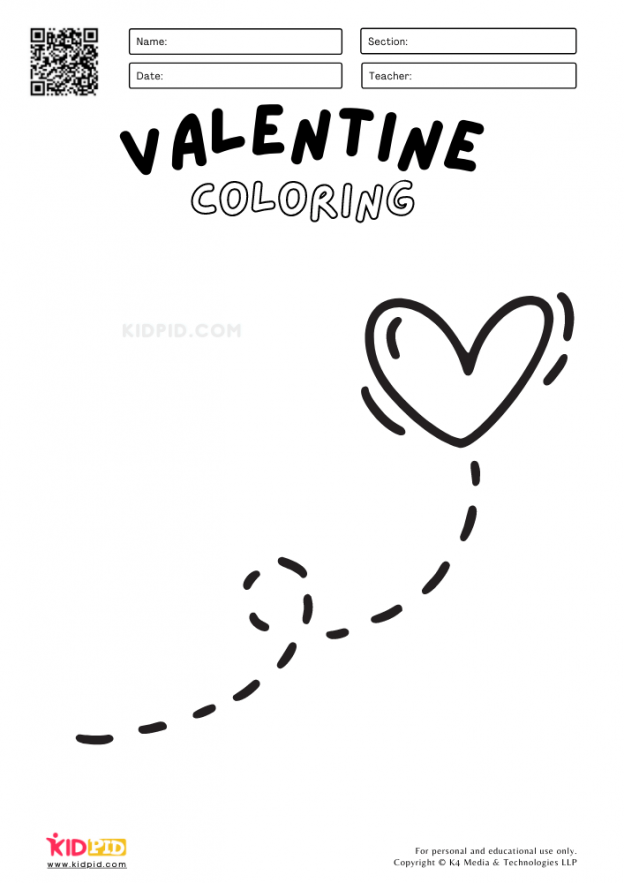 Valentine Coloring Printable Worksheets - Kidpid