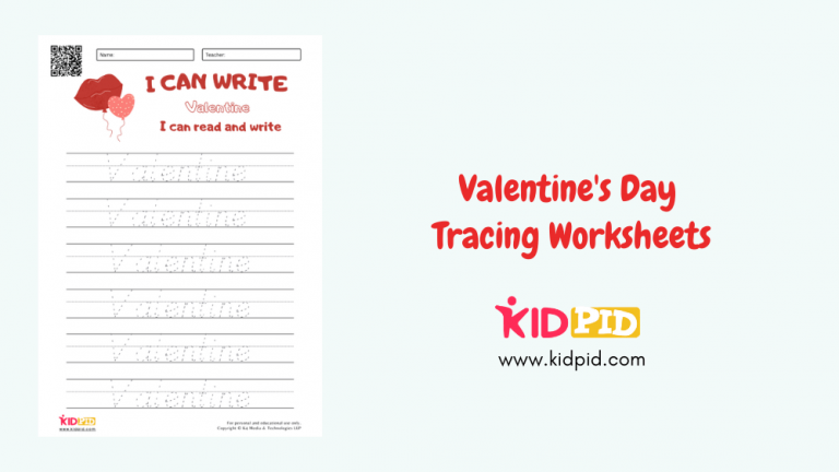 Valentine's Day Tracing Worksheets & Free Printables - Kidpid