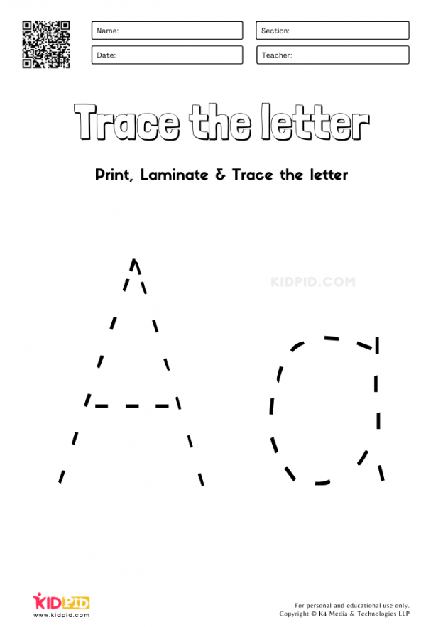 Trace the Letter Worksheets for Preschool - Kidpid