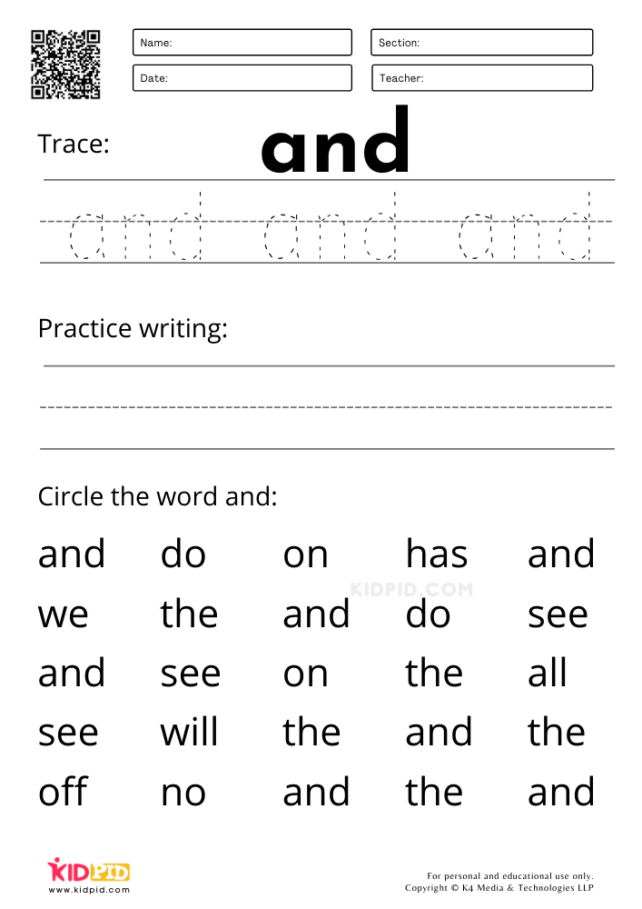 Trace and Write -ink Words