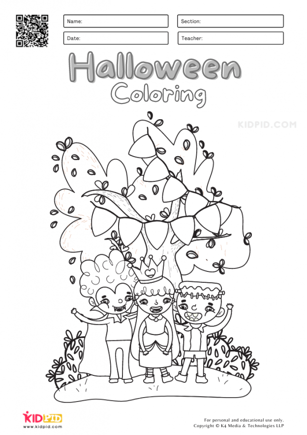 Halloween Coloring Pages for Kids - Kidpid