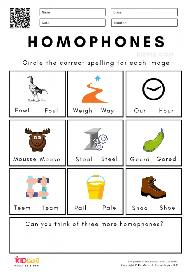 worksheets-on-homophones