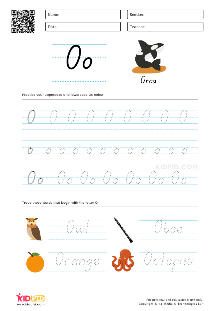 Tracing Letter Worksheets for Kids