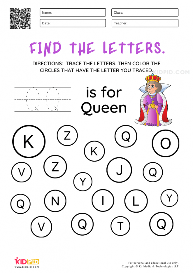 Find the letters Worksheets for Preschool - Kidpid