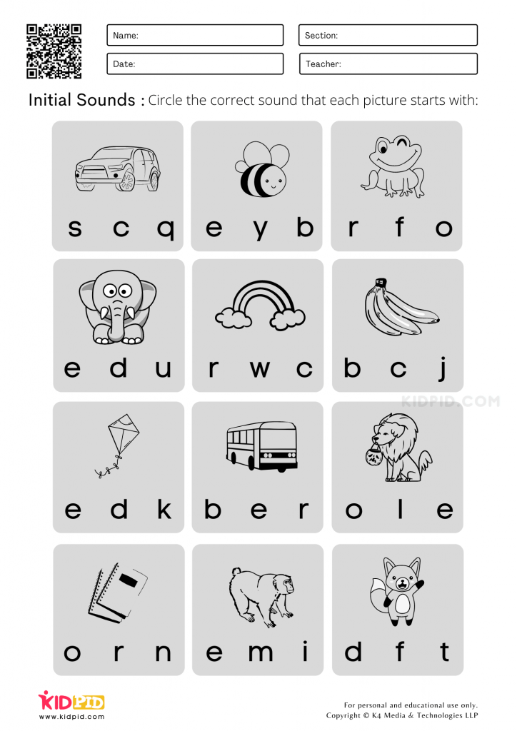 Worksheet Sounds Initial Letters In English