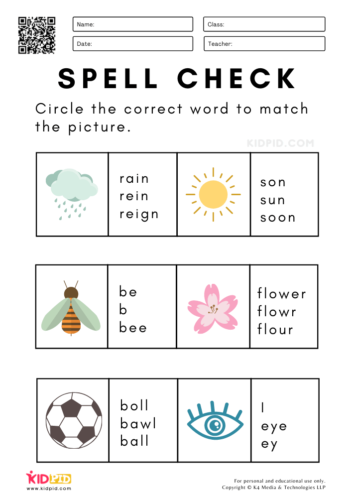 Spell Check Worksheets for Grade 1 Spelling Worksheet 2