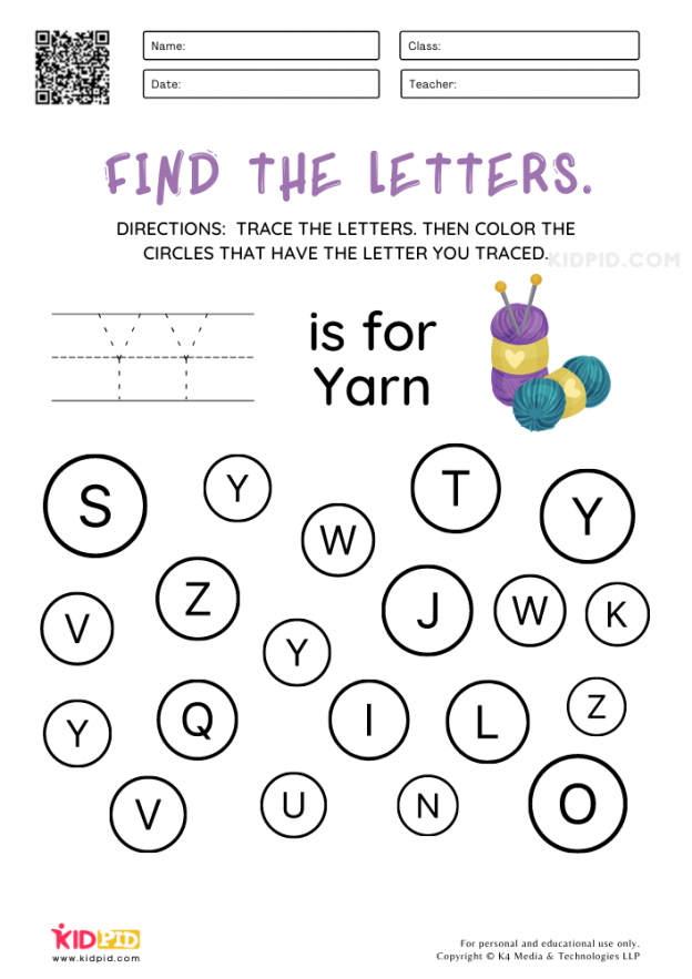 Find the letters Worksheets for Preschool - Kidpid