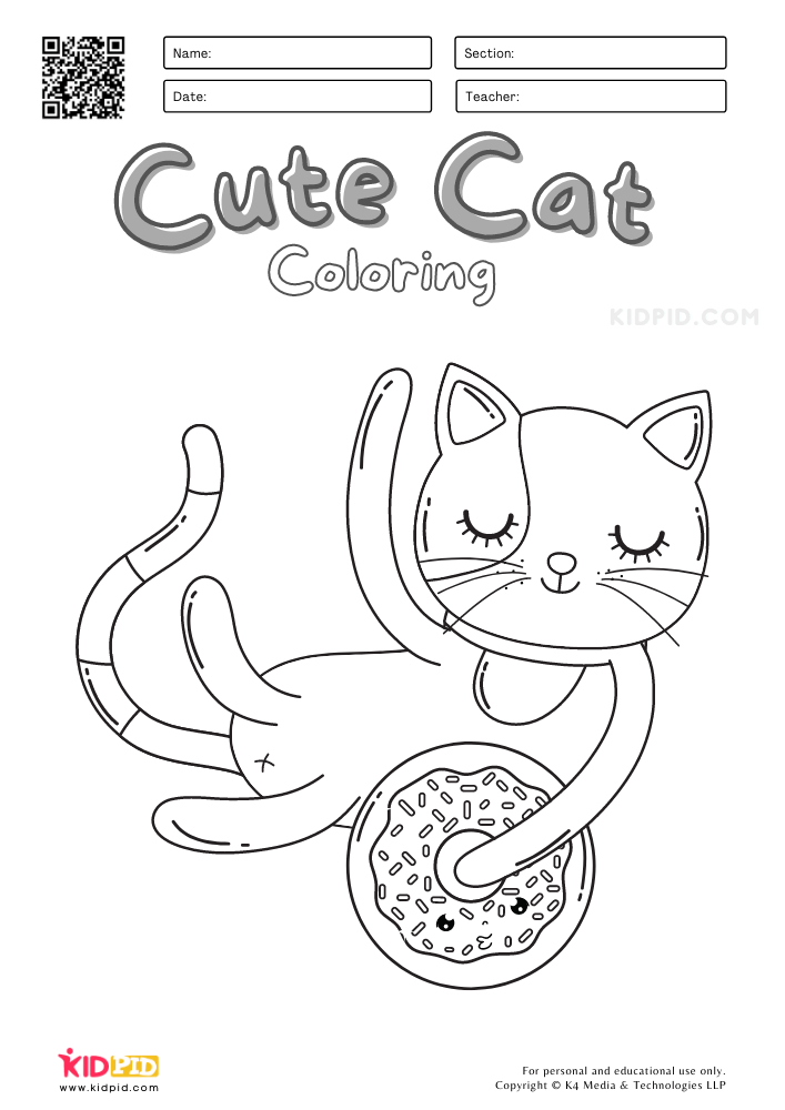 Cute Cat Coloring Pages for Kids