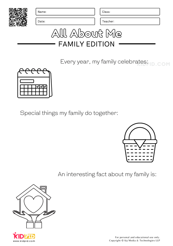 All About Me Worksheets for Kids
