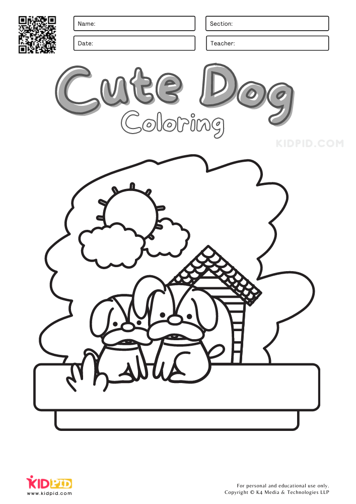 Cute Dog Coloring Pages for Kids