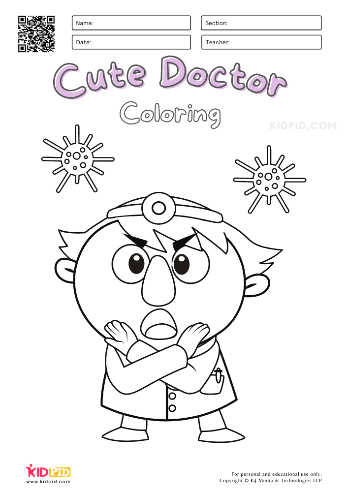 Cute Doctor Coloring Pages for Kids