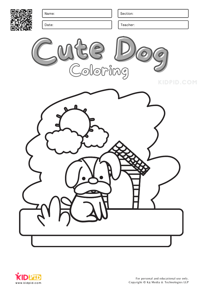 Cute Dog Coloring Pages for Kids