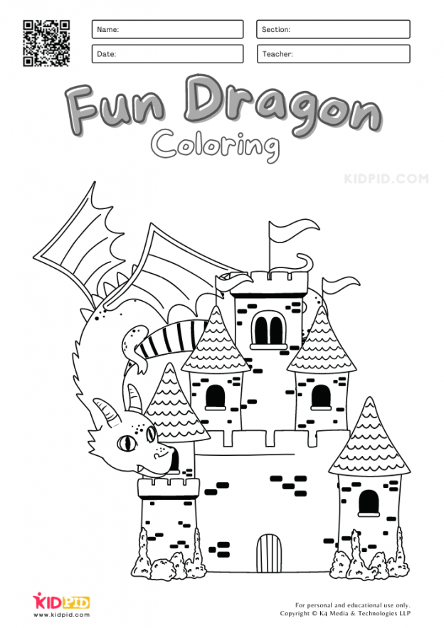 Fun Dragon Coloring Pages for Kids - Kidpid