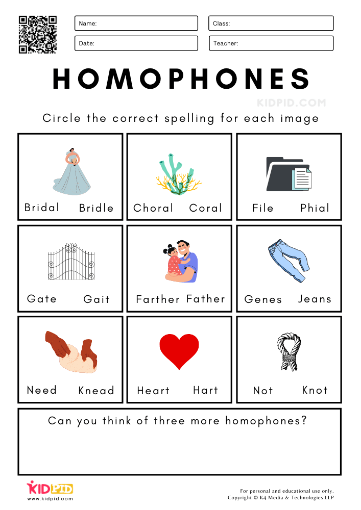 WORKSHEET 7 Homophones Worksheets for Grade 1