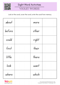 Complete Sight Words - Free Printables for Grade 1 - Kidpid