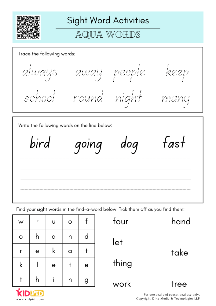 WORKSHEET 9 Sight Word Worksheets for Grade 1