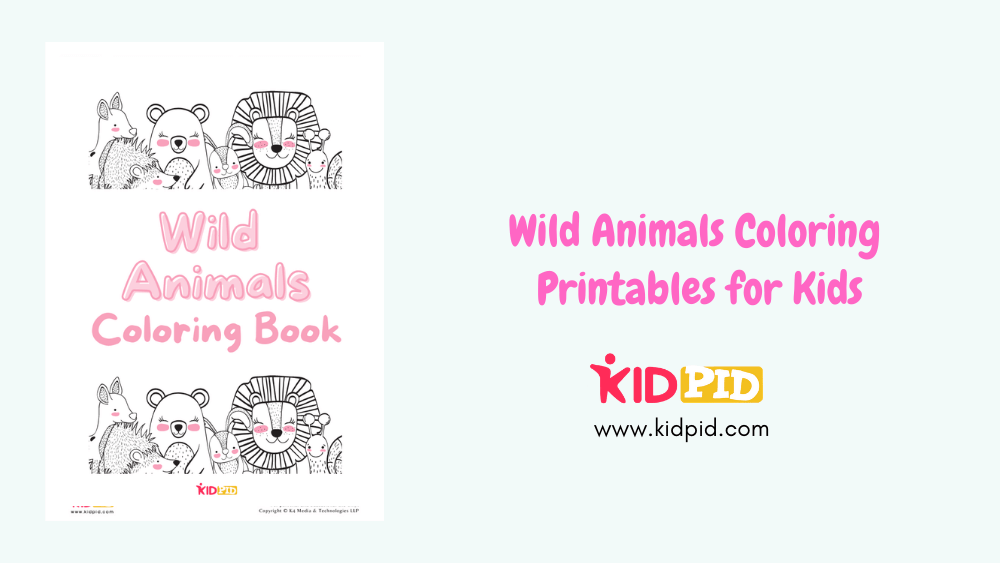 Wild Animals Coloring Printable for Kids - Kidpid