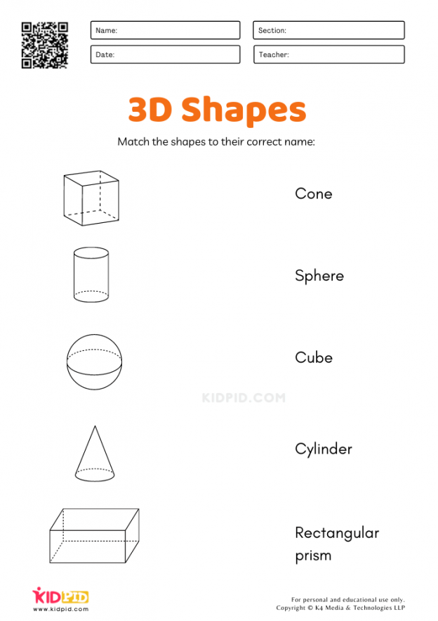 3d shapes worksheets for grade 1 kidpid