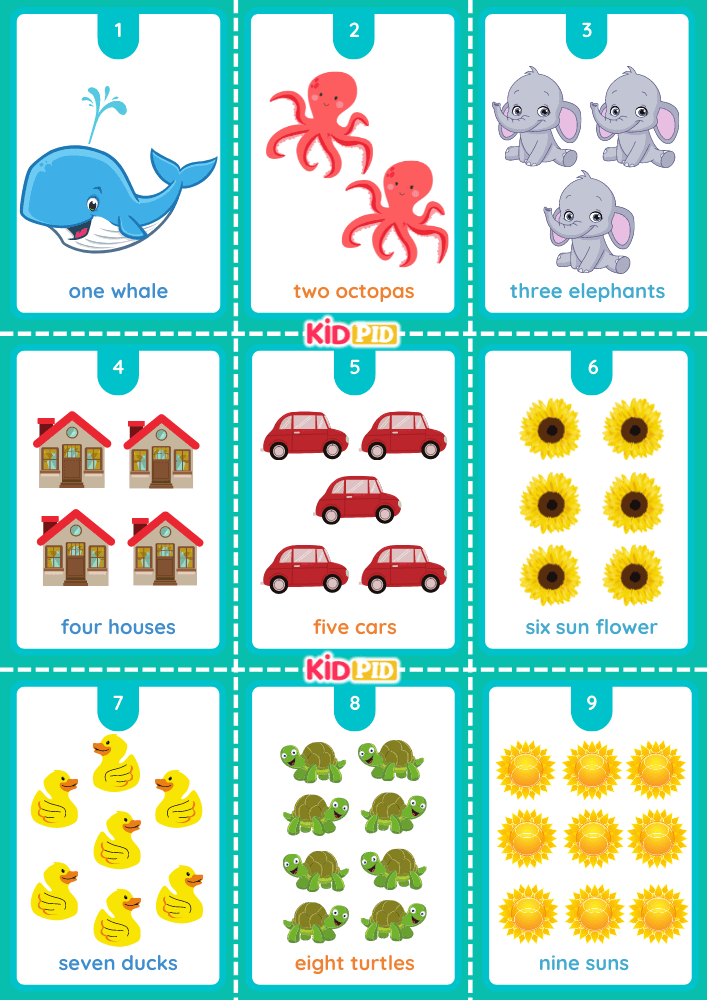 Counting Objects Flashcard Sheets
