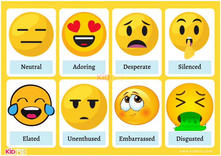 Emoji Feelings Flashcards - Kidpid