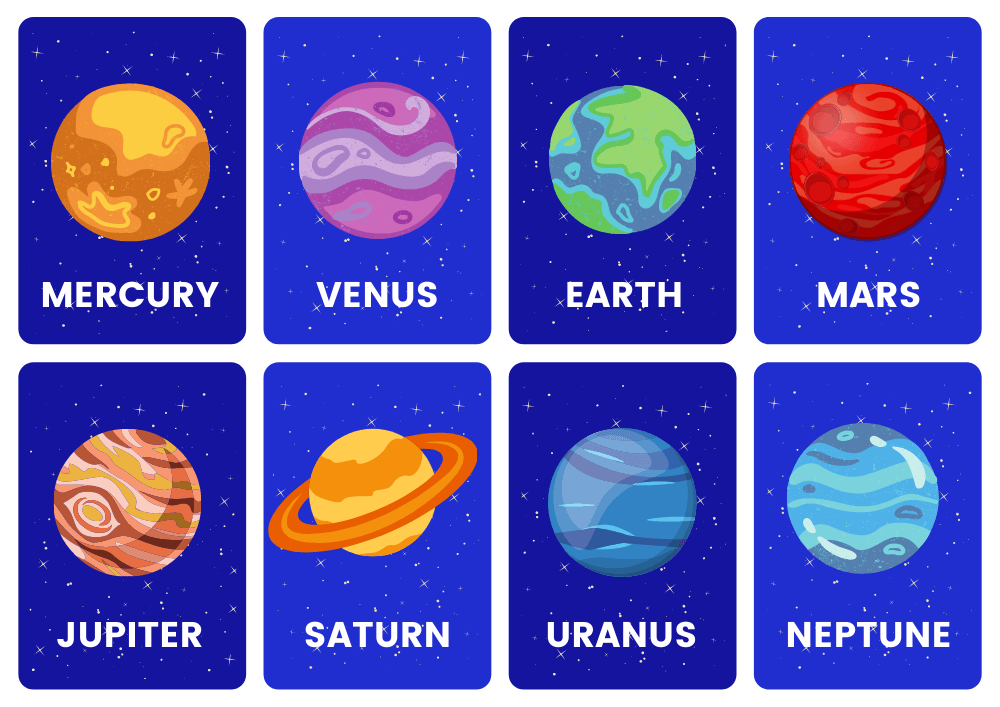 Solar System Flashcard Sheets