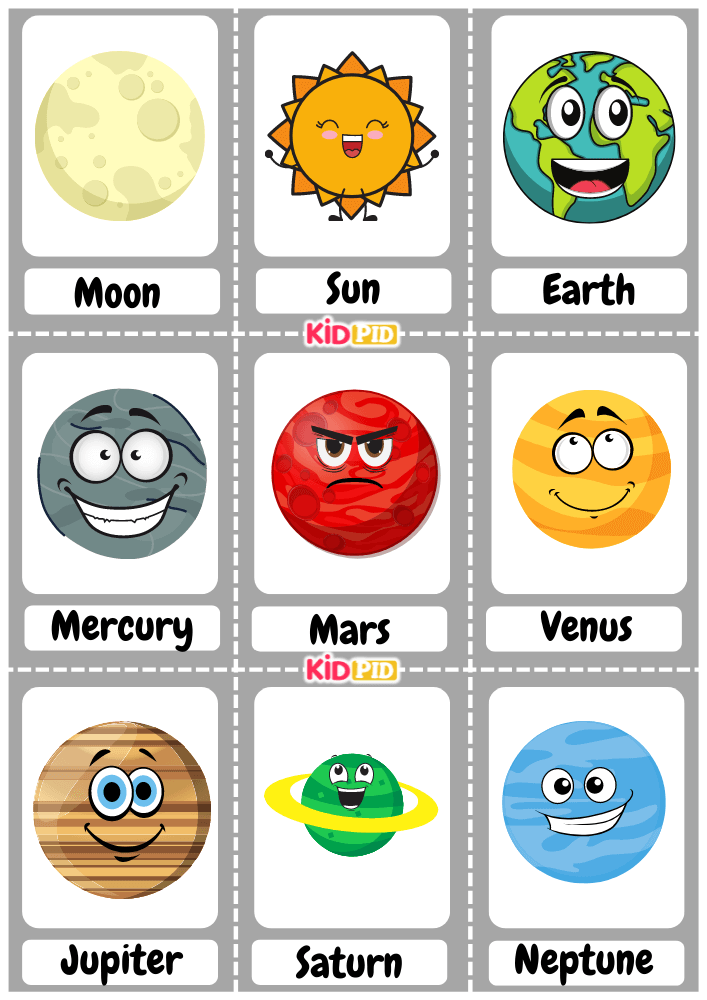 Solar System Flashcard Sheets