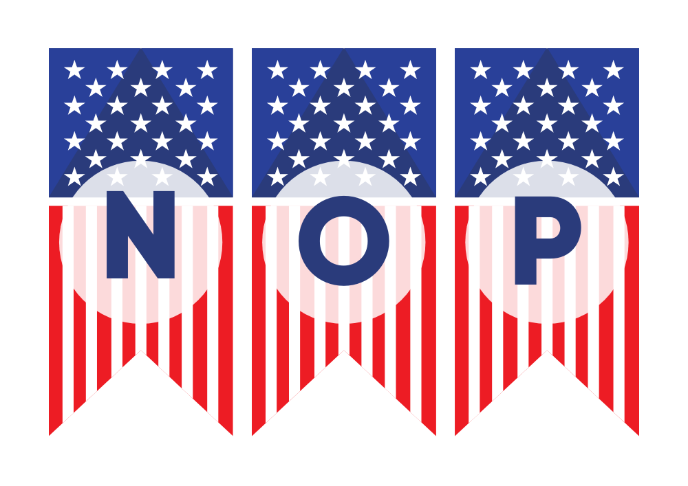 USA 4th July Alphabet Bunting Flashcards