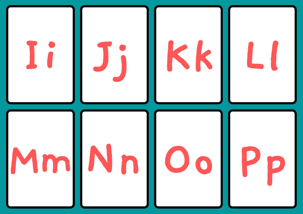 Alphabet Handwritten Colorful Flashcard Sheets